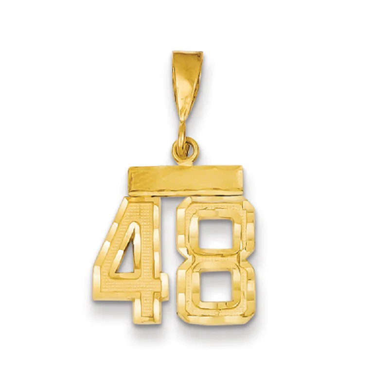 Trendy Minimalist Jewelry For Everyday Wear 14k Yellow Gold, Varsity Collection, Small D/C Pendant Number 48