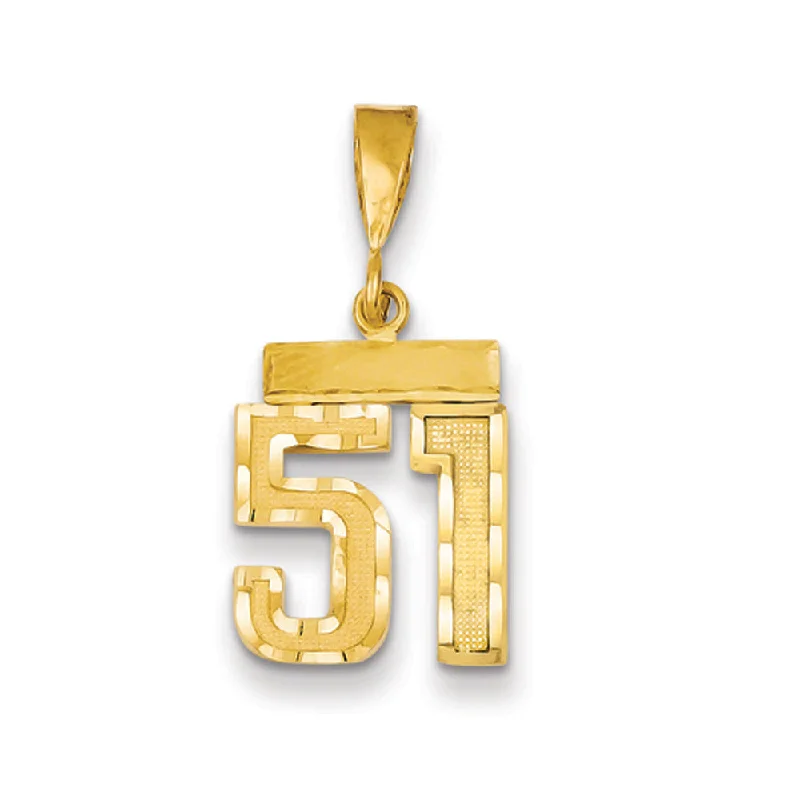 Premium Diamond Jewelry For Unforgettable Moments 14k Yellow Gold, Varsity Collection, Small D/C Pendant Number 51