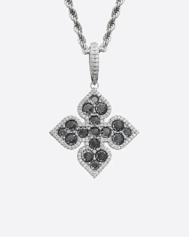 Huge Markdowns On Premium Jewelry Styles MOISSANITE BLACK CLOVER PENDANT. - WHITE GOLD