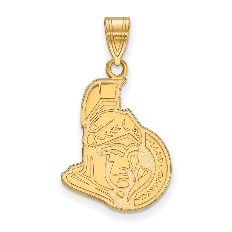 Flash Deals On Fine Jewelry – Shop Before It's Gone SS 14k Yellow Gold Plated NHL Ottawa Senators Large Pendant