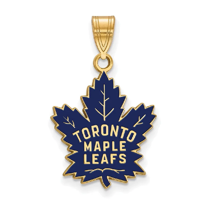 Shine Without Limits – Jewelry Sale Happening Now SS 14k Yellow Gold Plated NHL Toronto Maple Leafs LG Enamel Pendant