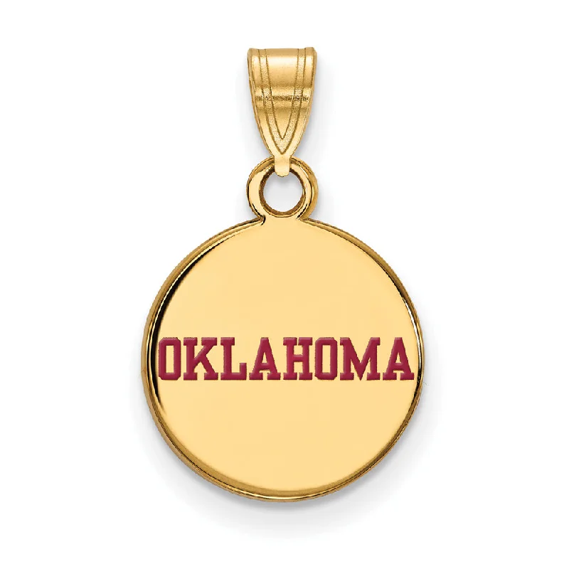 Get Your Favorite Jewelry At The Best Price SS w/GP U. of Oklahoma Small Enamel Disc Pendant
