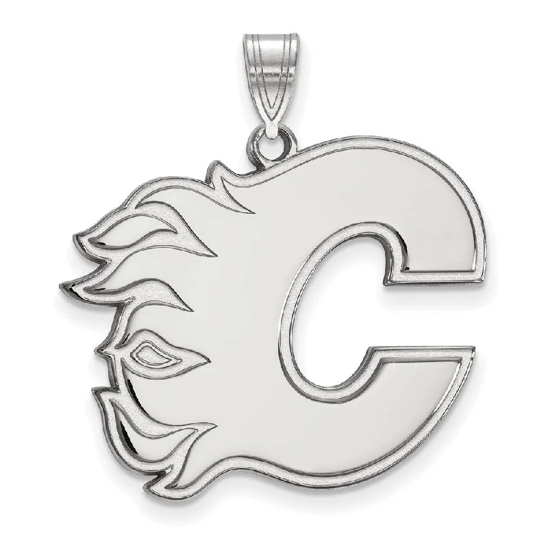 Buy More, Save More On Stunning Jewelry Pieces Sterling Silver NHL Calgary Flames XL Pendant