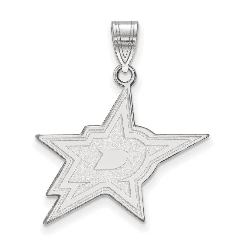 Big Discounts On Elegant Jewelry Collections Sterling Silver NHL Dallas Stars Large Pendant
