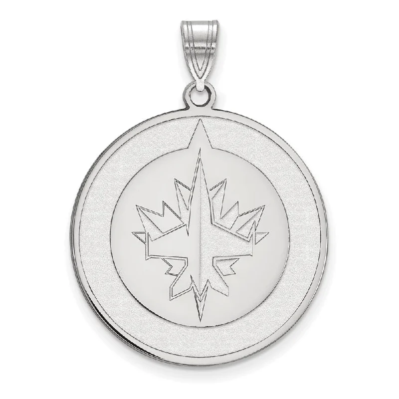 Get The Best Deals On Timeless Jewelry Pieces Sterling Silver NHL Winnipeg Jets XL Disc Pendant