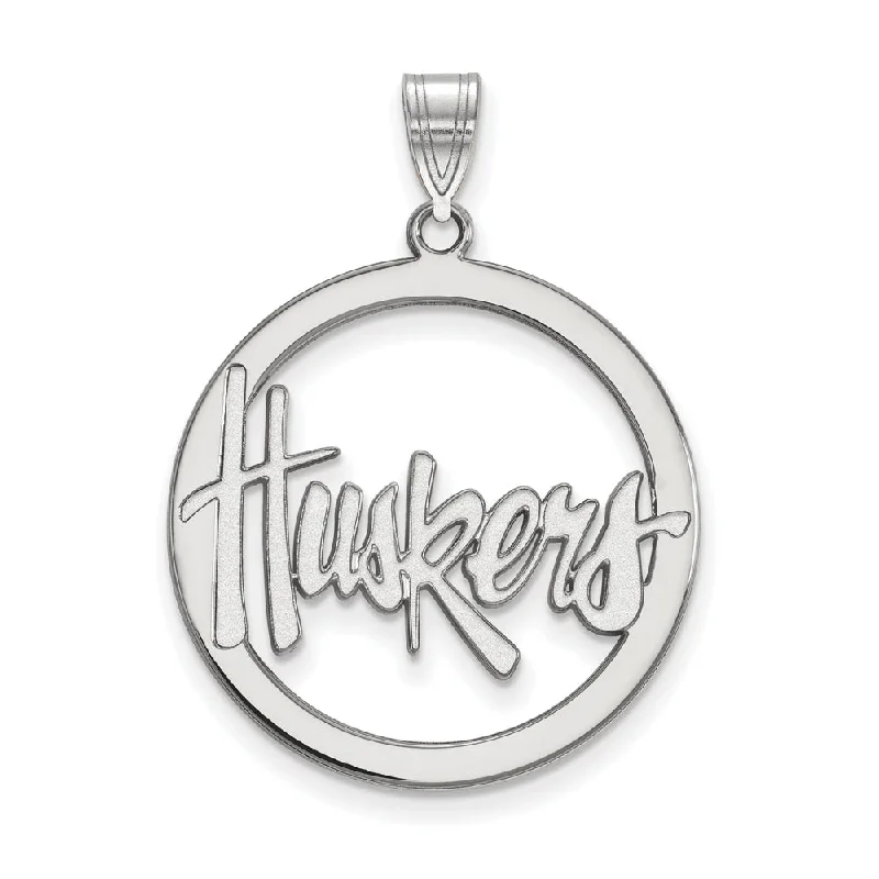 Best Jewelry Deals – Shop Premium Pieces At Great Prices Sterling Silver U. of Nebraska XL Circle Pendant