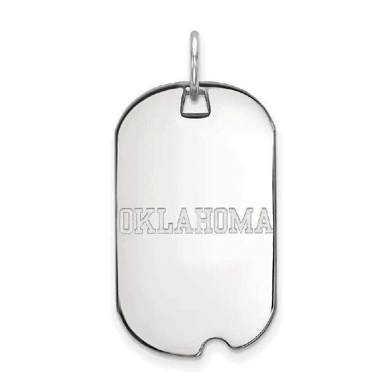 Final Call For Exquisite Jewelry At Reduced Rates Sterling Silver U. of Oklahoma Dog Tag Pendant