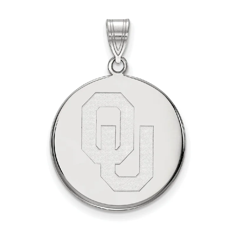Upgrade Your Jewelry Collection For Less Sterling Silver U. of Oklahoma Large 'OU' Disc Pendant