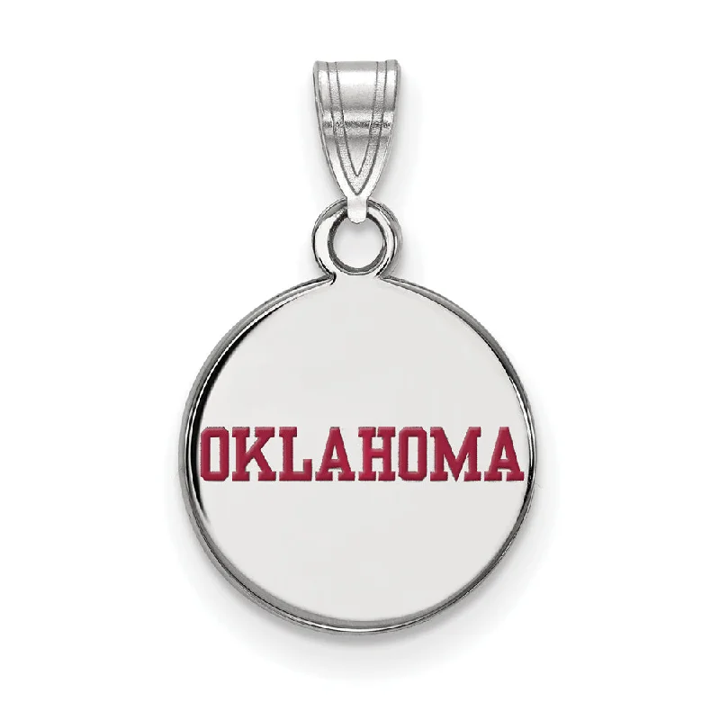 Shop Fine Jewelry With Exclusive Savings Sterling Silver U. of Oklahoma Small Enamel Disc Pendant