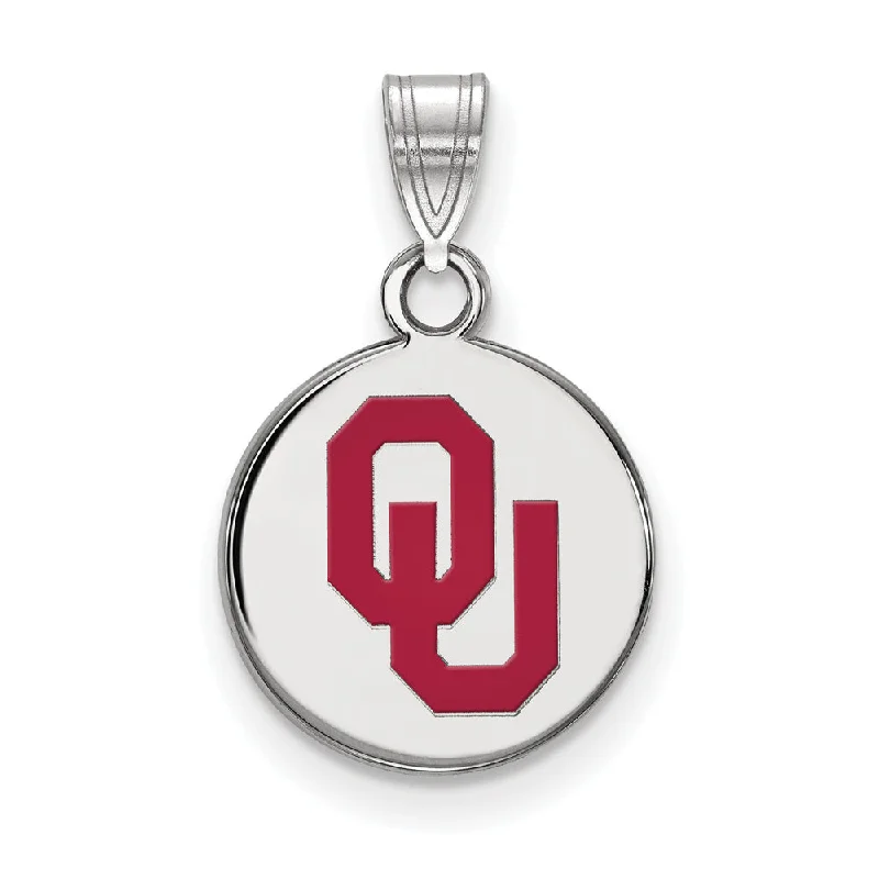 Limited-Time Jewelry Sale – Don't Miss These Deals Sterling Silver U. of Oklahoma Small Enamel 'OU' Disc Pendant