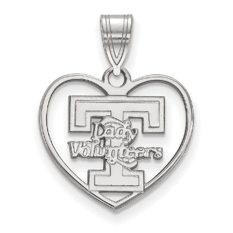Dainty And Elegant Jewelry Now At Reduced Prices Sterling Silver U. of Tennessee 'T' Logo Heart Pendant