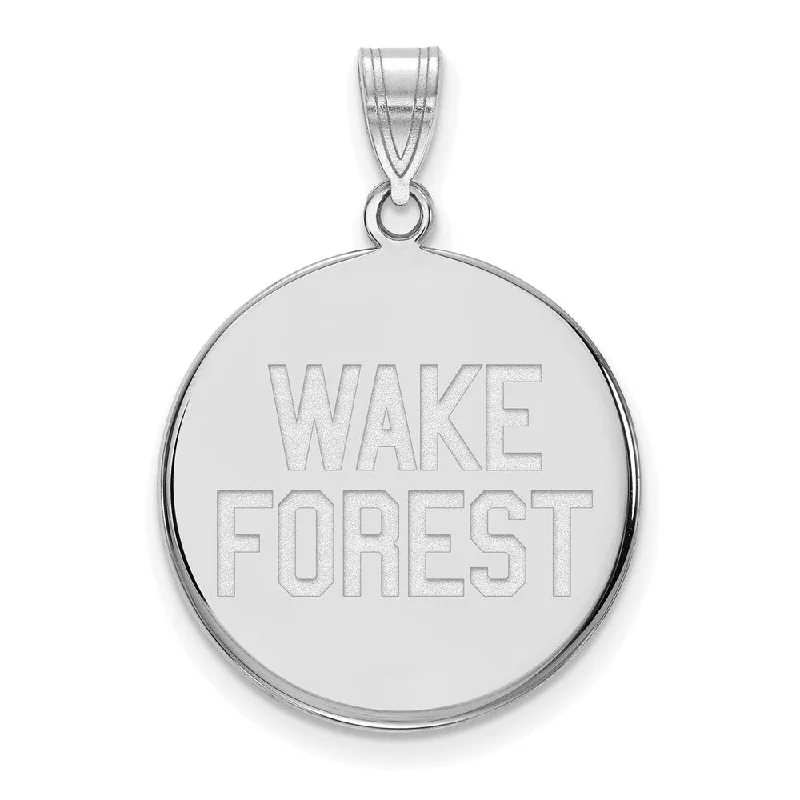 Special Deals On Handcrafted And Designer Jewelry Sterling Silver Wake Forest U. Large Logo Disc Pendant
