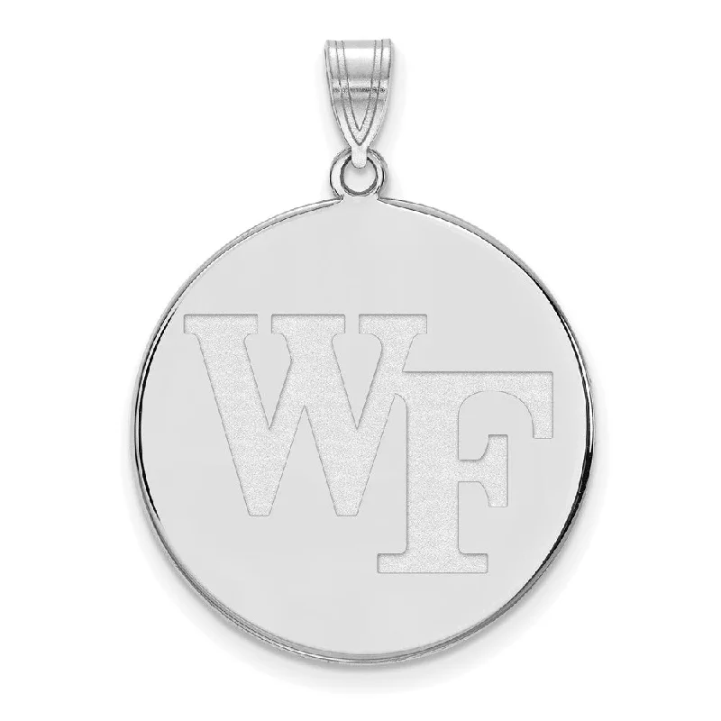 Limited-Time Offer On Premium Jewelry Collections Sterling Silver Wake Forest U. XL 'WF' Disc Pendant