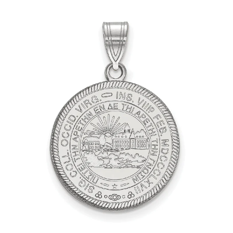 Exclusive Jewelry Offers – Shine For Less Sterling Silver West Virginia U. Large Crest Disc Pendant